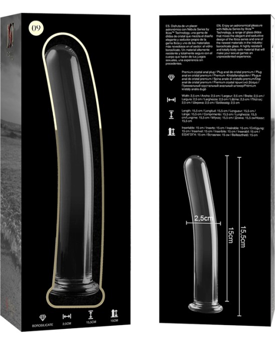 Nebula Series By Ibiza MODEL 9 DILDO BOROSILICATE GLASS 15.5 X 2.5 CM CLEAR