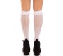 Leg Avenue Hosiery LEG AVENUE - НОСКИ КОЛЕНА С РЮШАМИ БЕЛЫЕ