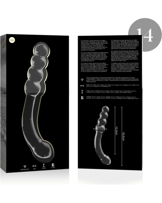 Nebula Series By Ibiza MODELIS 14 DILDO BOROSILIKĀTS STIKLS 18,5 X 3 CM DZIDRS