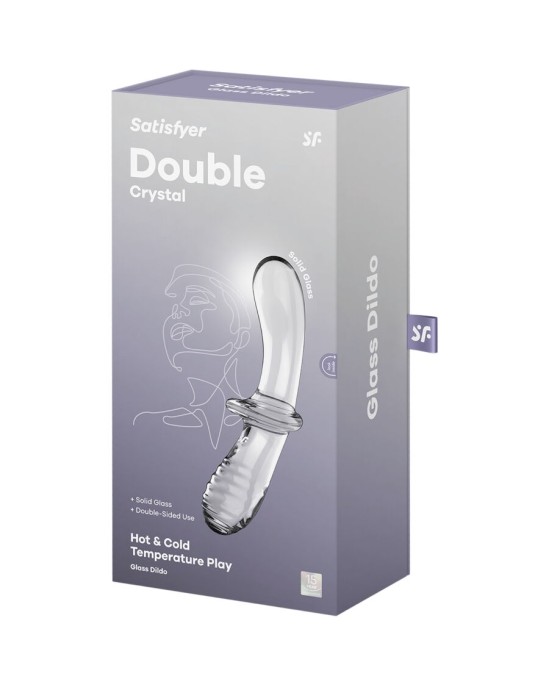 Satisfyer Crystal APMIERINĀTĀJS - DUBULTĀ KRISTĀLA DILDO caurspīdīgs