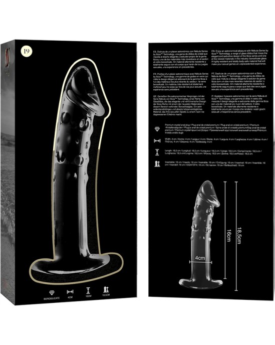 Nebula Series By Ibiza MODELIS 19 DILDO BOROSILIKĀTS STIKLS 18,5 X 4 CM DZIDRS