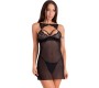 Livco Corsetti Sets LIVCO CORSETTI FASHION — KROLINA LC 90734 CHEMISE + THONG BLACK L/XL