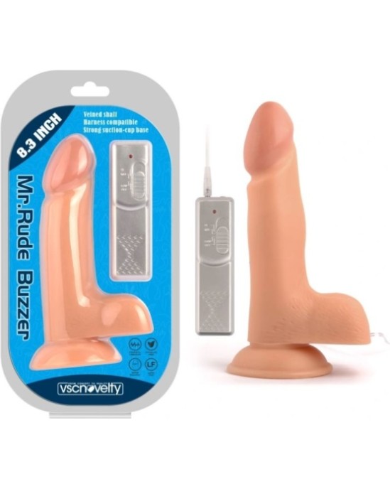 Vscnovelty MR RUDE BUZZER FLESH VIBRĒJOŠAIS PENIS 21 CM