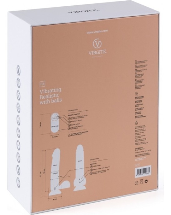 Virgite - Realistics REĀLISTS VIBRATORS R4" 19cm W/ TĀLVADĪBAS PULTS"