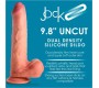 Xr - Jock DILDO PENIS AR sēkliniekiem DUBULTA BLĪVUMA NEGROZĪTA MĪKSTUMA 25 CM