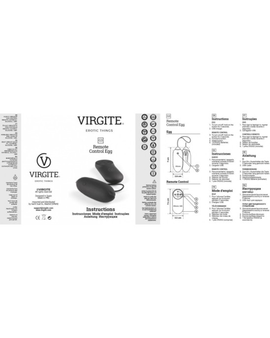 Virgite - Eggs ZILĀ UZLĀDĒJAMĀ G3 VIBRĒJOŠĀ OLA