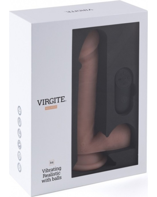 Virgite - Realistics REĀLISTS VIBRATORS R4" 19cm W/ TĀLVADĪBAS PULTS"