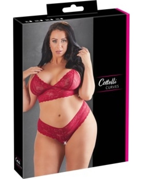 Cottelli Curves Bra and Red Briefs 3XL