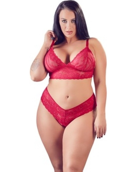 Cottelli Curves Bra and Red Briefs 3XL