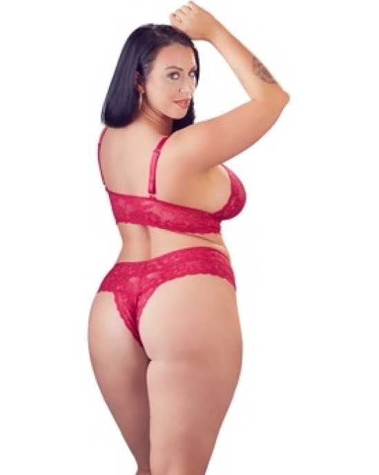 Cottelli Curves Bra and Red Briefs 3XL