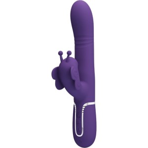 Pretty Love Flirtation PRETTY LOVE — DAUDZFUNKCIJAS ZAŠU VIBRATORS 4 IN 1 BUTTERFLY Purpurs