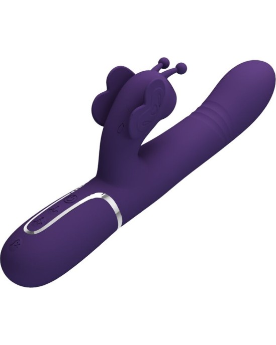 Pretty Love Flirtation PRETTY LOVE — DAUDZFUNKCIJAS ZAŠU VIBRATORS 4 IN 1 BUTTERFLY Purpurs