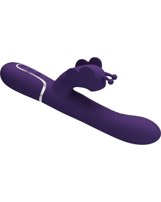 Pretty Love Flirtation PRETTY LOVE — DAUDZFUNKCIJAS ZAŠU VIBRATORS 4 IN 1 BUTTERFLY Purpurs