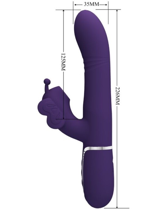 Pretty Love Flirtation PRETTY LOVE - MULTIFUNCTION RABBIT VIBRATOR 4 IN 1 BUTTERFLY PURPLE