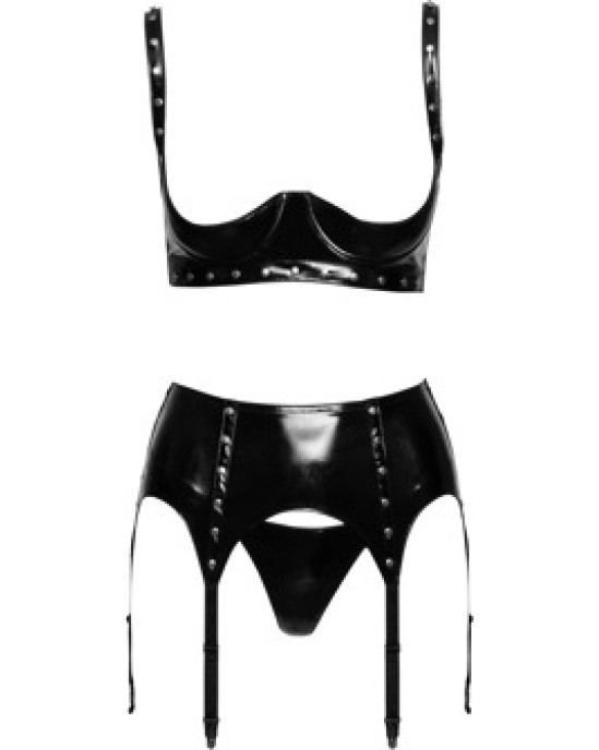 Black Level Vinyl Shelf Bra Set L