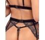 Abierta Fina Bra Suspender Set M