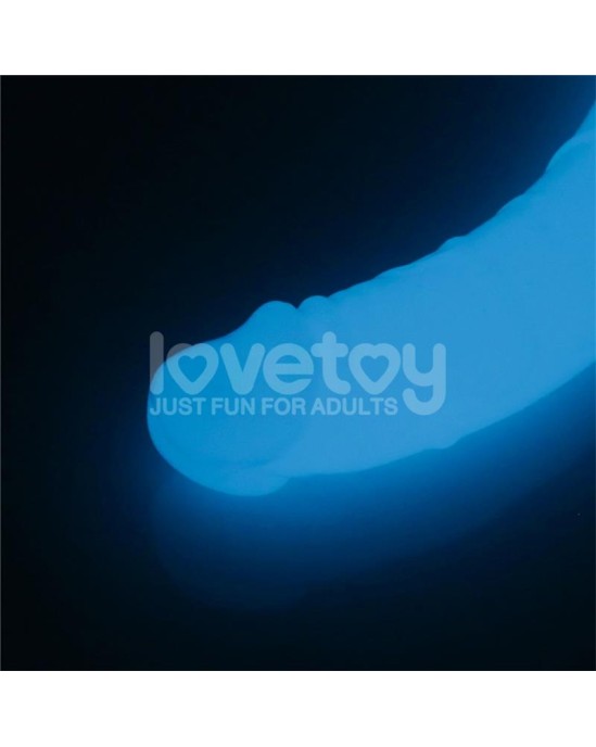 Lovetoy Double dildo Lumino Blue Light 18.5