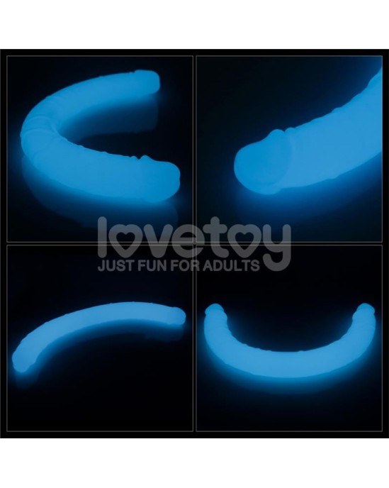 Lovetoy Double dildo Lumino Blue Light 18.5