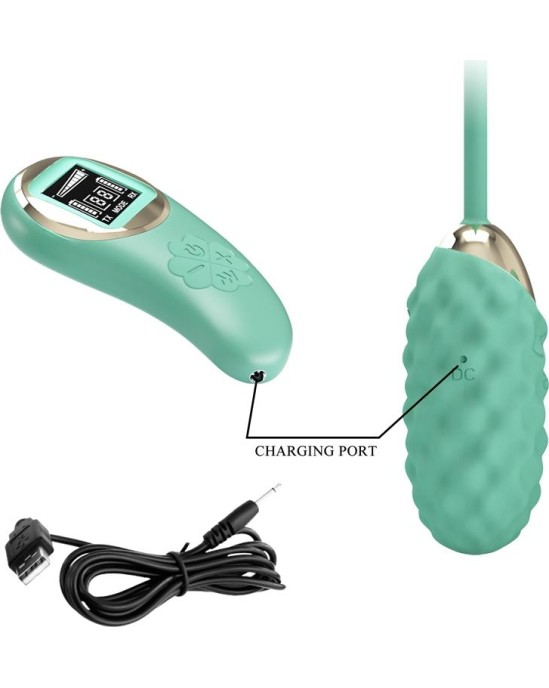 Prettylove Vivian Vibrating Egg with Digital Screen Remote Control Green