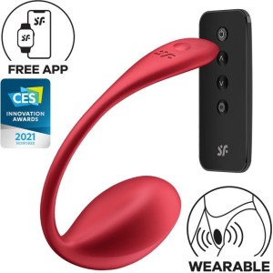 Satisfyer Spīdīga ziedlapiņa ar Connect APP Red