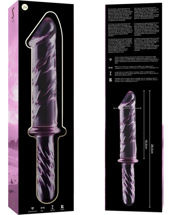 Nebula Series By Ibiza MODELIS 24 DILDO BOROSILIKĀTS STIKLS 28,5 X 5 CM ROZĀ