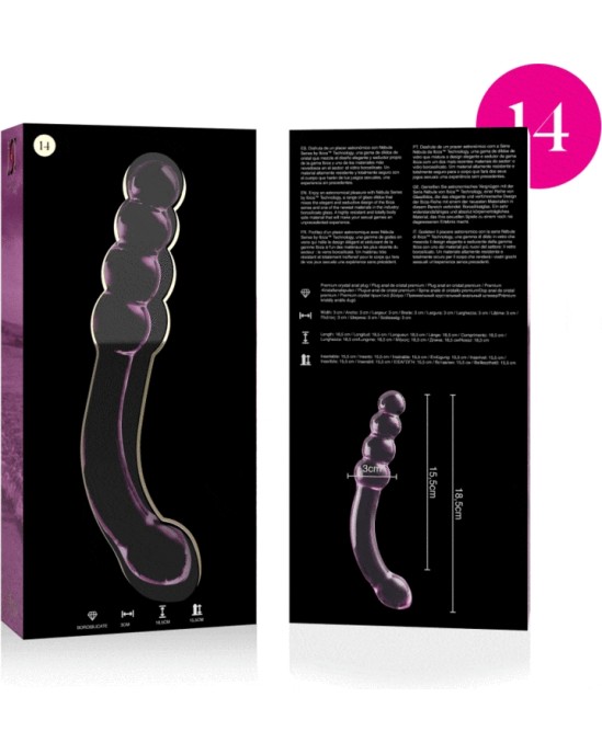 Nebula Series By Ibiza MODELIS 14 DILDO BOROSILIKĀTS STIKLS 18,5 X 3 CM ROZĀ