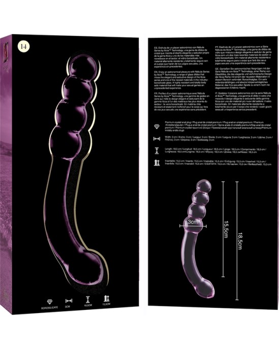 Nebula Series By Ibiza MODELIS 14 DILDO BOROSILIKĀTS STIKLS 18,5 X 3 CM ROZĀ