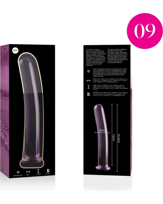 Nebula Series By Ibiza MODELIS 9 DILDO BOROSILIKĀTS STIKLS 15,5 X 2,5 CM ROZĀ