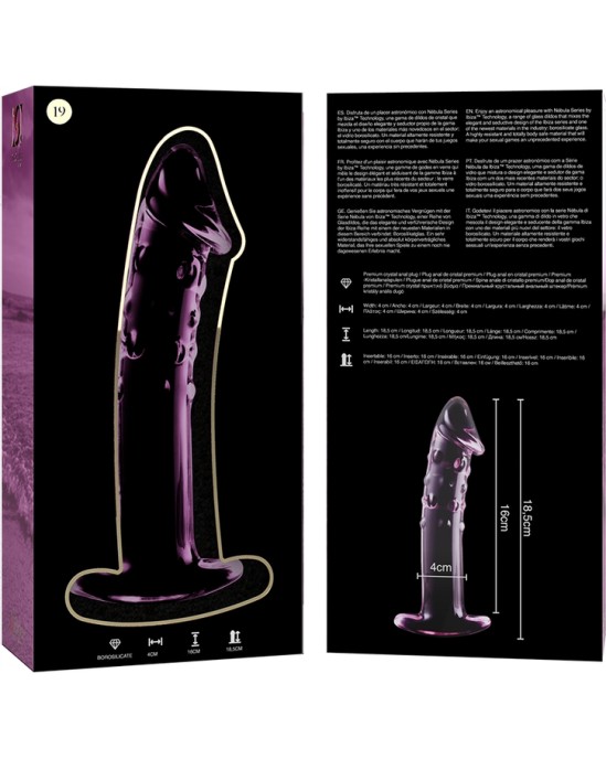 Nebula Series By Ibiza MODELIS 19 DILDO BOROSILIKĀTS STIKLS 18,5 X 4 CM ROZĀ