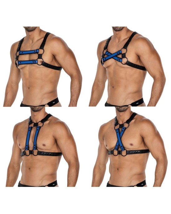 Cut4Men H4RNESS06 Chest Harness 4WAY Radiant Blue One Size