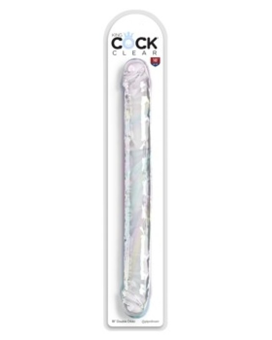 King Cock Clear КС 18 дюймов. Двойной дилдо, прозрачный