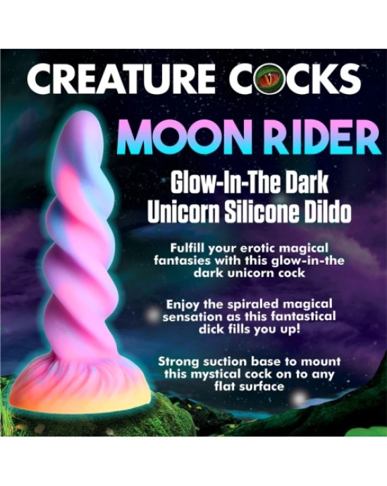 Xr - Creature Cocks MOON RIDER UNICORN PHOSFORESCENT SILIKONA DILDO