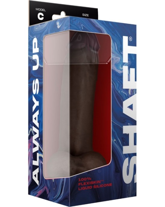 Shaft MODEL C 9.5 LIQUIDE SILICONE DONG W/BALLS - MAHOGANY