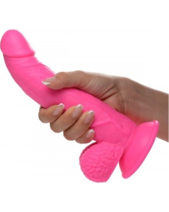 Xr - Pop Peckers REĀLISTS DILDO AR sēkliniekiem 19 CM ROZĀ