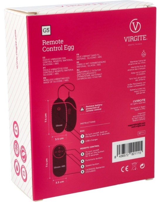 Virgite - Eggs VIBRATOR EGG G5 UZLĀDĒJAMS MELNS