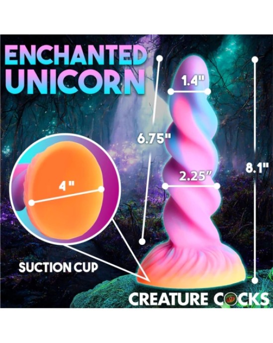 Xr - Creature Cocks MOON RIDER UNICORN PHOSFORESCENT SILIKONA DILDO