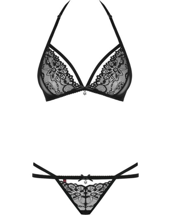 Obsessive 838-SET SET BLACK - 36-38 S/M