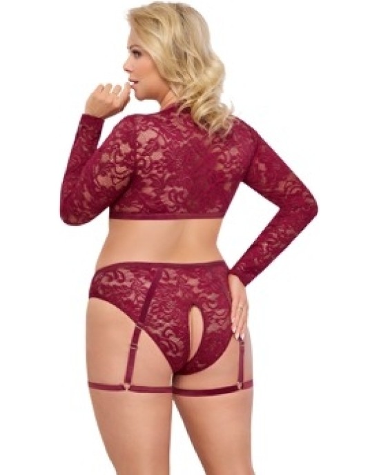 Cottelli Curves Tops un biksītes sarkans XL