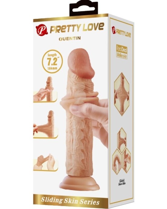 Pretty Love QUENTIN REALISTIC DILDO 18 CM MĪSTA