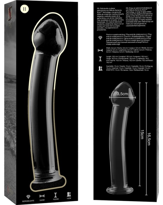 Nebula Series By Ibiza MODEL 11 DILDO BOROSILICATE GLASS 16 X 3 CM CLEAR