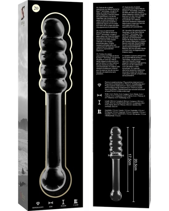 Nebula Series By Ibiza MODEL 20 DILDO BOROSILICATE GLASS 20.5 X 3 CM CLEAR