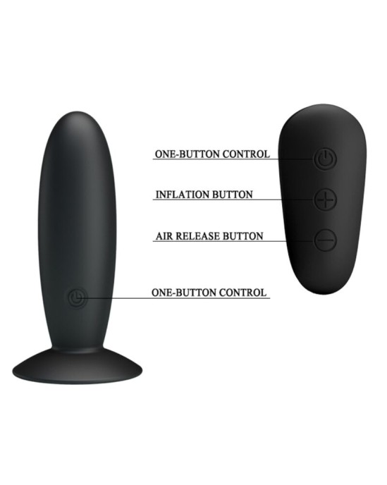 Mr Play ANAL PLUG WITH VIBRATION BLACK REMOTE CONTROL