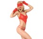Chilirose Bodies CHILIROSE - CR 3882 SET BODYSUIT CROTCHLESS RED S/M