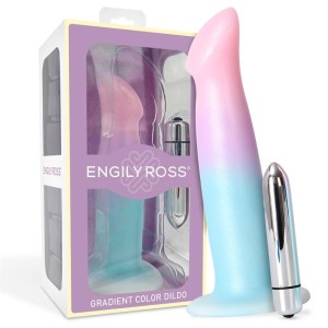 Dildox By Engily Ross Dildo ar Vibraci n Silicona L quida Krāsa Degradado y Ventosa 17 cm