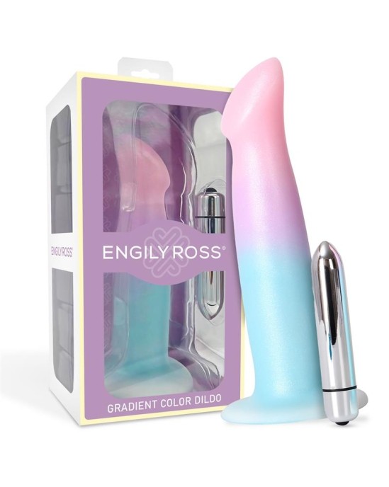 Dildox By Engily Ross Dildo ar Vibraci n Silicona L quida Krāsa Degradado y Ventosa 17 cm