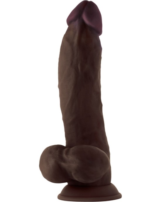 Shaft MODEL N 9.5 LIQUIDE SILICONE DONG W/BALLS - MAHOGANY