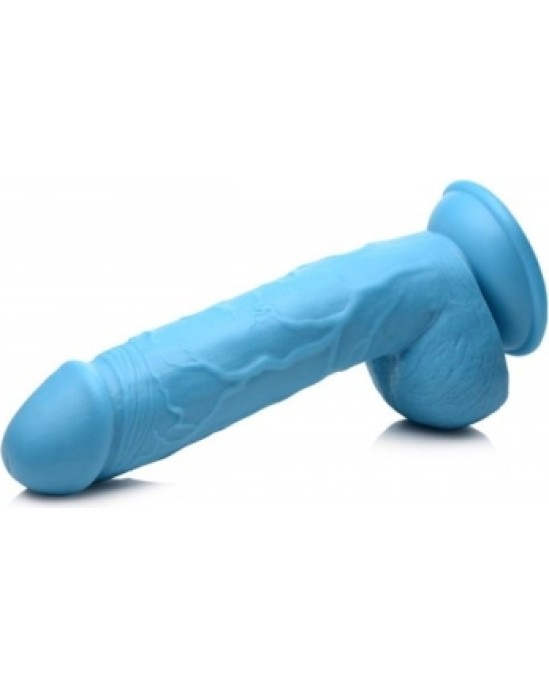 Xr - Pop Peckers REĀLISTS DILDO AR sēkliniekiem 21 CM ZILS