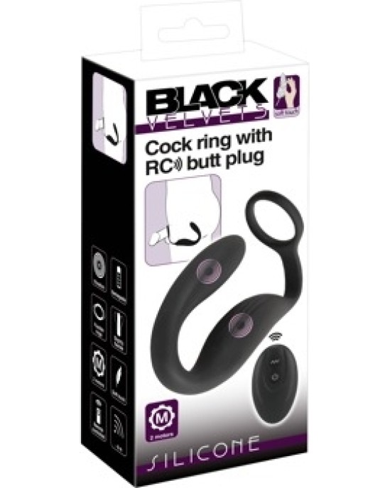 Black Velvets Cock ring w butt