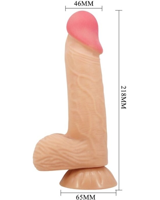 Pretty Love High Grade PRETTY LOVE — BĪDĀMĀS ĀDAS SĒRIJA REĀLISTS DILDO AR BĪDĀMĀM ĀDAS SŪCEKUSĒM 20,6 CM