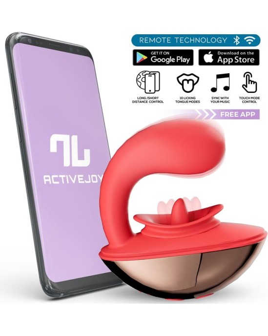 Intoyou App Series Rondy vibrācijas un laizīšanas mēles stimulators ar lietotni